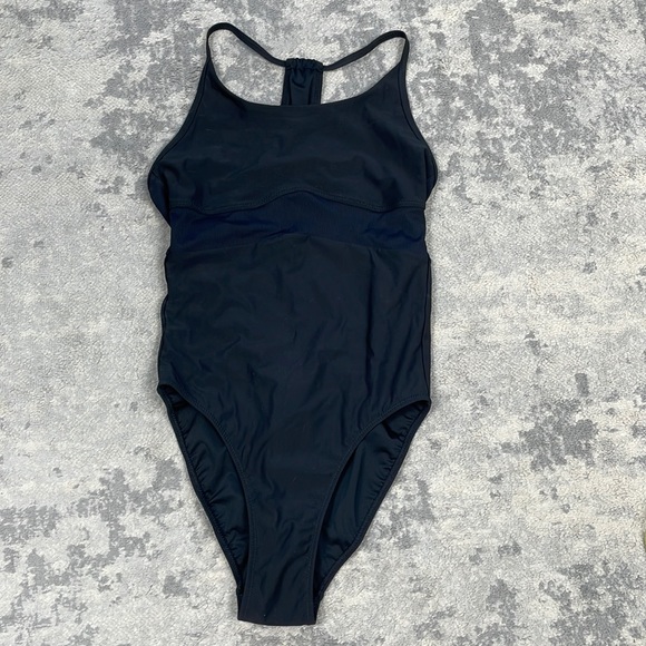 New Sweaty Betty Aqua Xtra Life One Piece Swimsuit Black Cut Out Back Sz S - Picture 4 of 11
